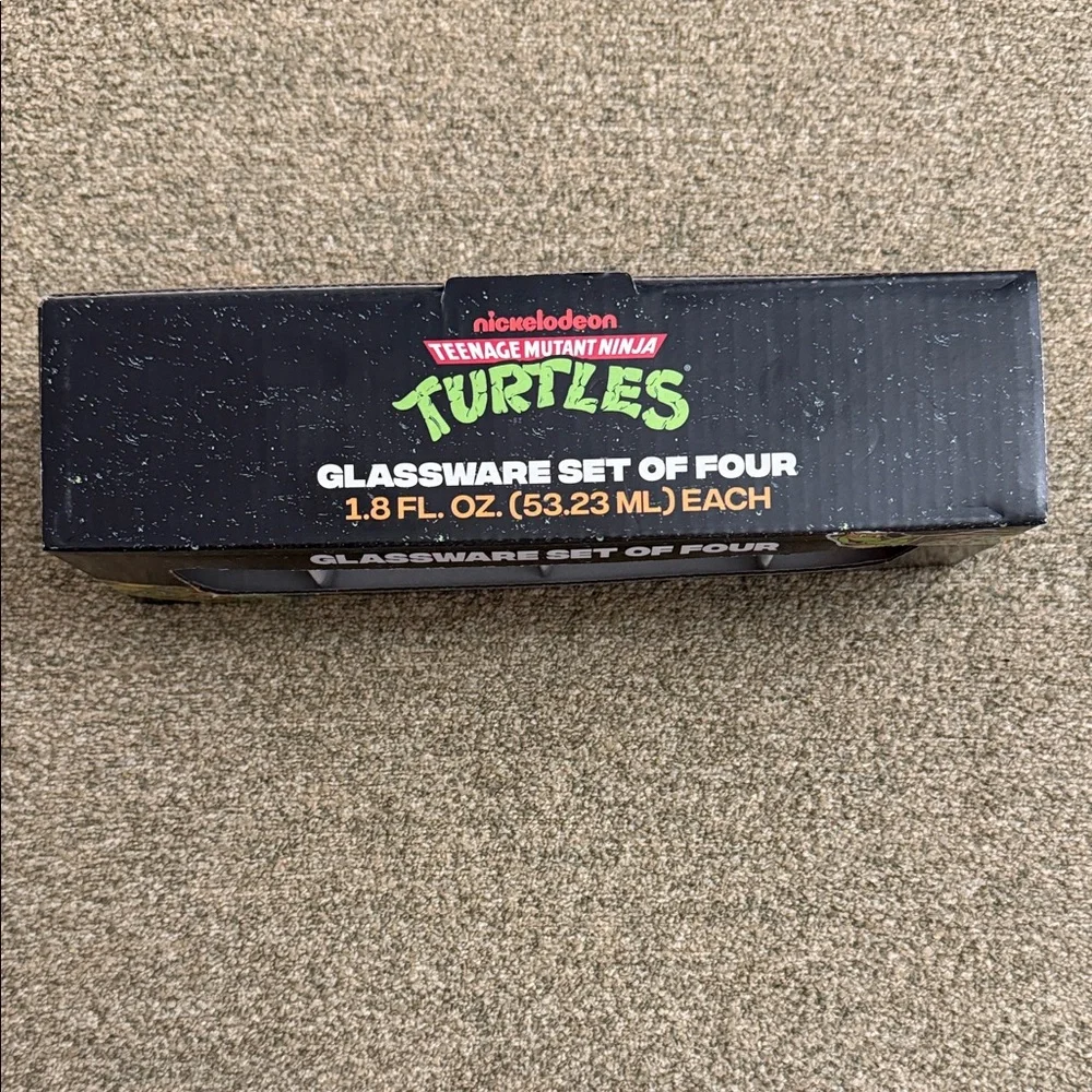 TEENAGE MUTANT NINJA TURTLES 1.5oz GLASSWARE SET OF 4 TMNT GLASSWARE SET NEW